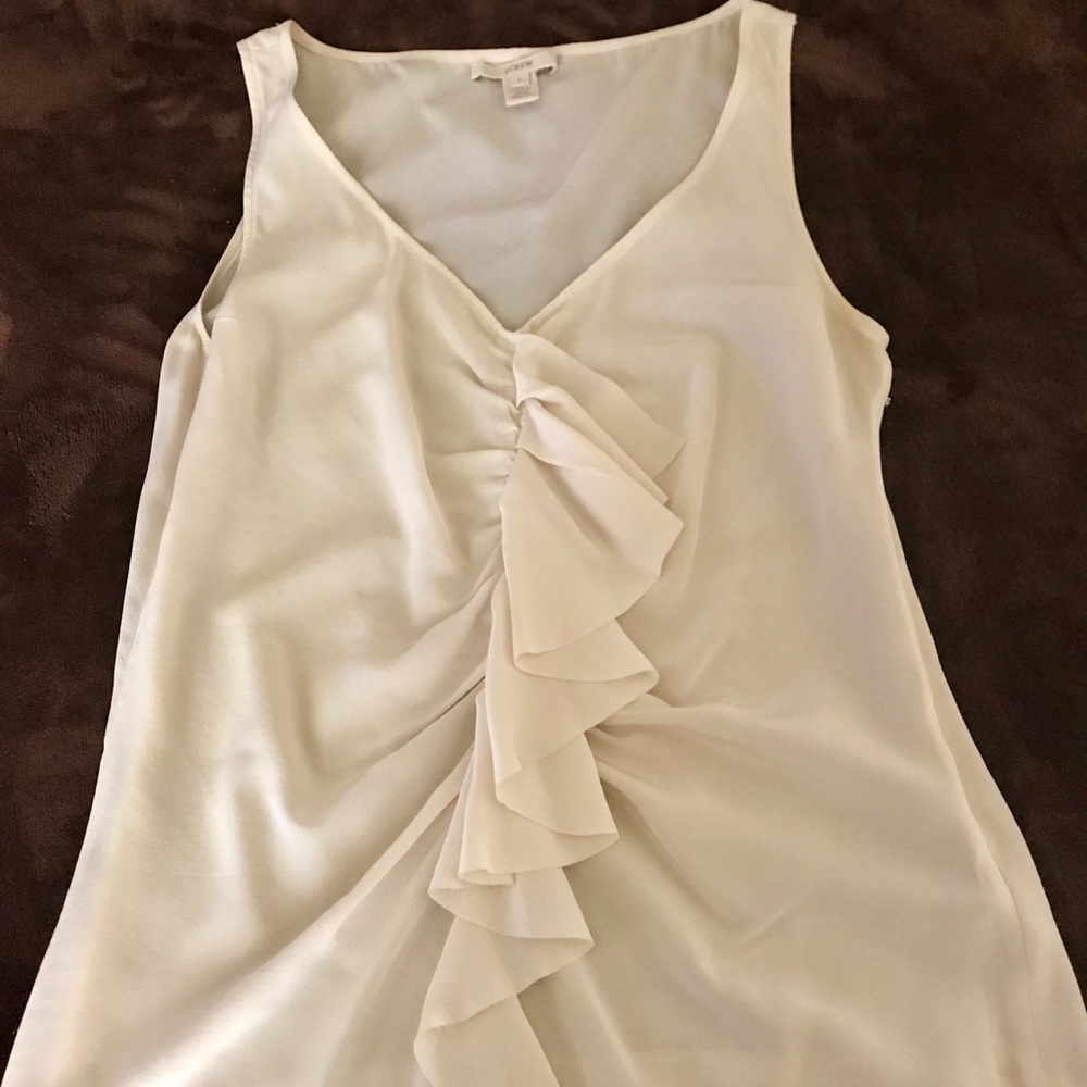 J. Crew Silk Ruffled Shell